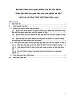 Phân tích quan điểm của Hồ Chí Minh: “Độc lập dân tộc gắn liền với chủ nghĩa xã hội” Liên hệ với thực tiễn Việt Nam hiện nay.