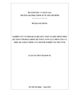 Nghiên cứu về mối quan hệ giữa chất lượng phần mềm kế toán với hoạt động kế toán, năng lực phản ứng và hiệu quả hoạt động của doanh nghiệp tại Việt Nam