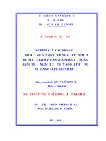 Nghiên cứu các nhân tố ảnh hưởng đến quyết định gửi tiền tiết kiệm của khách hàng cá nhân tại ngân hàng thương mại cổ phần ngoại thương việt nam – chi nhánh huế 