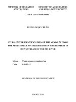 Nghiên cứu xác định dòng chảy tối thiểu nhằm quản lý bền vững tài nguyên nước vùng hạ du sông mã tt tiếng anh 