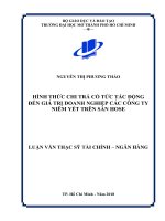 Hình thức chi trả cổ tức tác động đến giá trị doanh nghiệp các công ty niêm yết trên sàn hose 