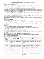 RELATIVE CLAUSES (Lý thuyết  và bài tập đầy đủ)