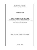 Quản lý hoạt động dạy học nhằm phát triển kĩ năng tự học cho học sinh trung tâm GDNN GDTX đoan hùng, huyện đoan hùng tỉnh phú thọ 