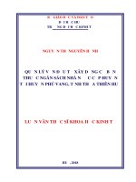 Quản lý vốn đầu tư xây dựng cơ bản thuộc ngân sách nhà nước cấp huyệntại huyện phú vang, tỉnh thừa thiên huế 