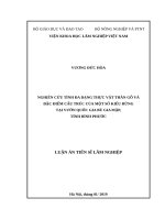 Nghiên cứu tính đa dạng thực vật thân gỗ và đặc điểm cấu trúc rừng của một số kiểu rừng chính tại vườn quốc gia bù gia mập, tỉnh bình phước
