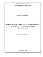 Kế toán quản trị chi phí tại các doanh nghiệp sản xuất gốm, sứ xây dựng trên địa bàn tỉnh Thái Bình