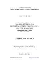 Đánh giá tác động của đầu tư công đến tăng trưởng kinh tế của tỉnh quảng ninh 