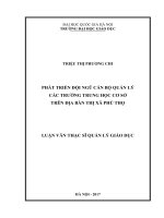 Phát triển đội ngũ cán bộ quản lý các trường trung học cơ sở trên địa bàn thị xã phú thọ 