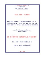 Phát triển dịch vụ thanh toán quốc tế tại ngân hàng thương mại cổ phần đầu tư và phát triển việt nam – chi nhánh quảng bình 