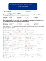 Bộ đề thi thử vào lớp 10 môn anh 2019   có đáp án