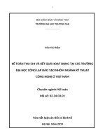 Kế toán thu, chi và kết quả hoạt động tại các trường đại học công lập đào tạo nhóm ngành kỹ thuật công nghệ ở việt nam tt 