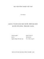 Quản lý ngân sách nhà nước trên địa bàn huyện yên dũng, tỉnh bắc giang 