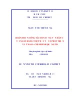 Hoàn thiện công tác huy động vốn dân cư tại ngân hàng TMCP đầu tư và phát triển việt nam   chi nhánh quảng trị 