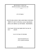 Chuyển hóa sinh lý  hóa sinh theo tuổi phát triển của quả cam (Citrus sinensis Linn.Osbeck) trồng tại Thanh Hóa