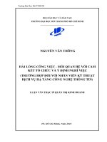 Hài lòng công việc   mối quan hệ với cam kết tổ chức và ý định nghỉ việc   trường hợp đối với nhân viên kỹ thuật dịch vụ địa tầng công nghệ thông tin 