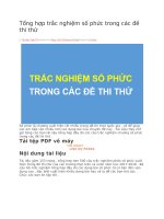 Tổng hợp trắc nghiệm số phức trong các đề thi thử