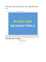 Kĩ thuật casio giải nhanh trắc nghiệm toán 12