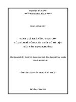 Đánh giá khả năng chịu uốn của dầm bê tông cốt thép có số liệu đầu vào dạng khoảng