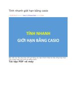 Tính nhanh giới hạn bằng casio