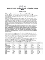 Bài tiểu luận: Định giá công ty cấp nước Bình Dương (BWE)