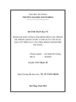 Đánh giá khả năng lắng đọng bùn cặn trong hệ thống thoát nước và đề xuất tần suất nạo vét trên lưu vực phía đông thành phố đà nẵng