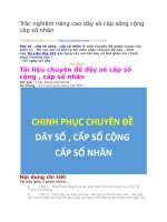 Trắc nghiệm nâng cao dãy số cấp sống cộng cấp số nhân