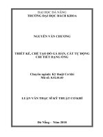 Thiết kế, chế tạo đồ gá hàn, cắt tự động chi tiết dạng ống