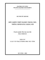 Điều khiển thiết bị điện trong nhà thông minh bằng giọng nói