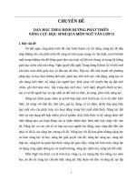 Dạy học theo định hướng phát triển năng lực học sinh qua môn Ngữ văn lớp 11