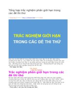 Tổng hợp trắc nghiệm phần giới hạn trong các đề thi thử