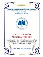 Môi trường ảnh hưởng tới hoạt động doanh nghiệp