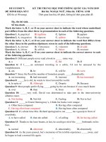 ĐỀ THI THỬ MÔN TIẾNG ANH KỲ THI TRUNG HỌC PHỔ THÔNG QUỐC GIA 2019 ( ĐỀ 5)