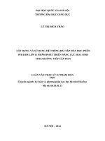 Xây dựng và sử dụng hệ thống bài tập hóa học phần phi kim lớp 11 nhằm phát triển năng lực học sinh theo hướng tiếp cận PISA 