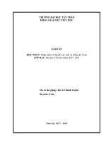 GIÁO ÁN HỌC PHẦN: Nhập môn Lý thuyết xác suất và thống kê Toán