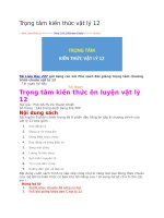 Trọng tâm kiến thức vật lý 12