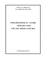 TÌNH HÌNH KINH TẾ - XÃ HỘI TỈNH TRÀ VINH ƯỚC SÁU THÁNG NĂM 2014