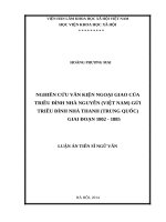 Nghiên cứu văn kiện ngoại giao của triều đình nhà nguyễn (việt nam) gửi triều đình nhà thanh (trung quốc) giai đoạn 1802 1885) 