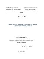 Improving customer services and satisfaction   a case study of HSBC, vietnam  master project in business administration 