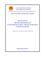 Chuyên đề: THỂ THAO THÀNH TÍCH CAO VÀ THỂ THAO QUẦN CHÚNG – MỘT SỐ VẤN ĐỀ ĐẶT RA VÀ HƯỚNG GIẢI QUYẾT