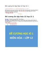Đề cương ôn tập hóa 12 học kì 1