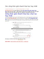 Các công thức giải nhanh hóa học hay nhất