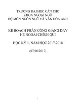KẾ HOẠCH PHÂN CÔNG GIẢNG DẠY HỆ NGOÀI CHÍNH QUI