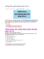 Công thức giải nhanh hóa vô cơ