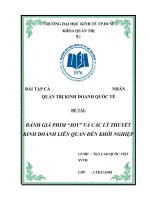 ĐÁNH GIÁ PHIM JOY và các lý THUYẾT KINH DOANH LIÊN QUAN đến KHỞI NGHIỆP 