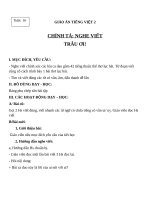 Giáo án Tiếng Việt 2 tuần 16 bài: Chính tả  Nghe  viết: Trâu ơi. Phân biệt aoau, trch, dấu hỏidấu ngã