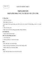 Giáo án Tiếng Việt 2 tuần 28 bài: Tập làm văn  Đáp lời chia vui. Tả ngắn về cây cối