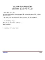 Giáo án Tiếng Việt 1 chủ điểm 4: Chính tả Quyển vở của em