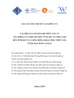 VAI TRÒ CỦA NGUỒN LỢI THỦY SẢN VÀ TÁC ĐỘNG CỦA MỘT SỐ TIỂU VÙNG DỰ ÁN THỦY LỢI ĐẾN SINH KẾ CỦA CỘNG ĐỒNG KHAI THÁC THỦY SẢN VÙNG BÁN ĐẢO CÀ MAU