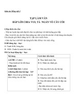 Giáo án Tiếng Việt 2 tuần 28 bài: Tập làm văn  Đáp lời chia vui. Tả ngắn về cây cối