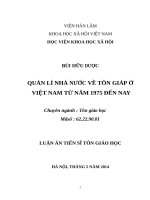 Quản lí nhà nước về tôn giáo ở việt nam từ năm 1975 đến nay 